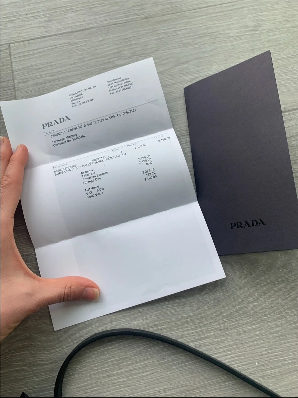 Prada Blue Saffiano Laptop briefcase
